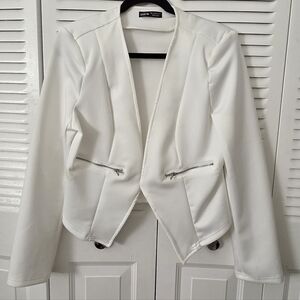SHEIN Classic white cropped blazer